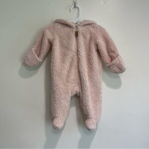Carters 3 month pink with bear ears snowsuit bunting winter
